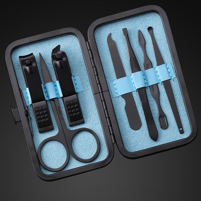 Portable Matte Black Nail Cutter Kit
